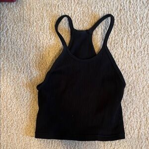 Black Ribbed Women's Tank Top